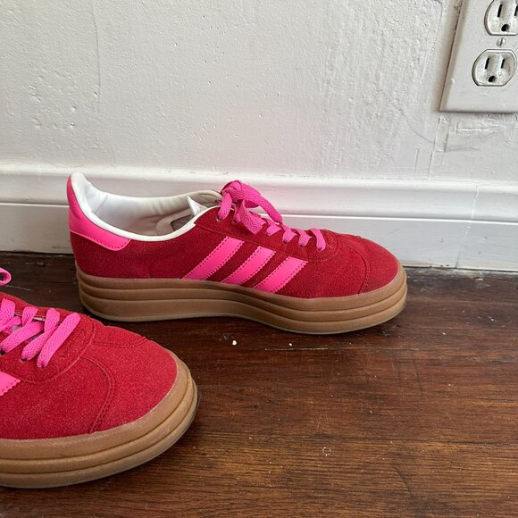 Adidas Gazelle Collegiate Red Lucid Pink Collegiate Red/Lucid Pink/Core White - Picture 4 of 9